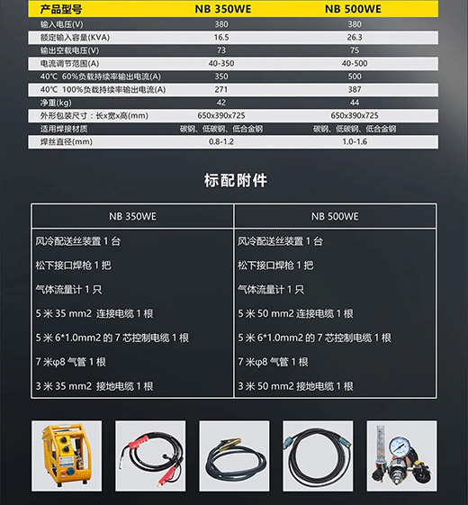 东升国际PG官网NB 350WE/500WE产品参数标配附件